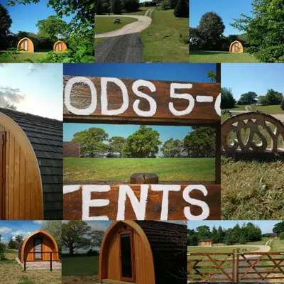 a collage of photos of old tents at Cosy Camping Suffolk in Ipswich
