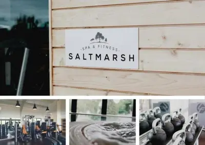 a collage of pictures of a restaurant with chairs at Creeksea Place Barns in Burnham on Crouch