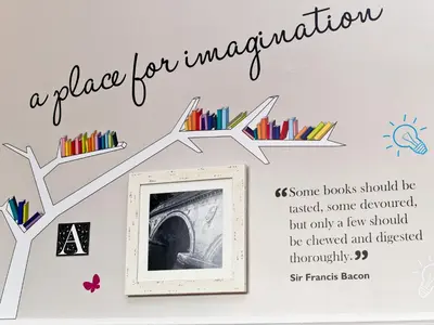 a place for imagination wall sticker at YHA Cambridge in Cambridge