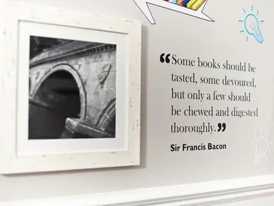 a picture frame on a wall with a picture of a bridge at YHA Cambridge in Cambridge