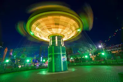 a large light pole with a large mushroom shaped top at night at Southend Central Hotel - Close to Beach, City Centre, Train Station & Southend Airport in Southend-on-Sea