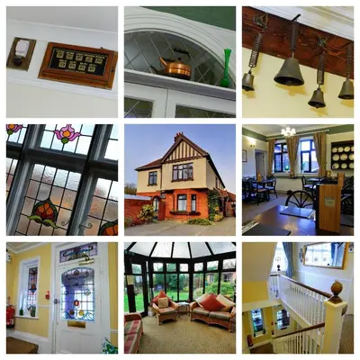 a collage of pictures of a house with different at Toothbrush Rooms at Lattice Lodge - Guest Kitchen & EV Recharging in Ipswich