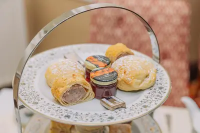 a plate of pastries and jam on a plate at Muthu Belstead Brook Hotel in Ipswich