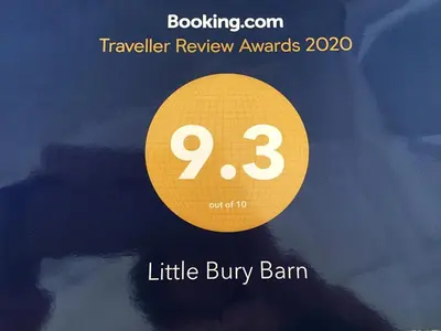 a yellow circle with the number on it at Little Bury Barn in Bury Saint Edmunds