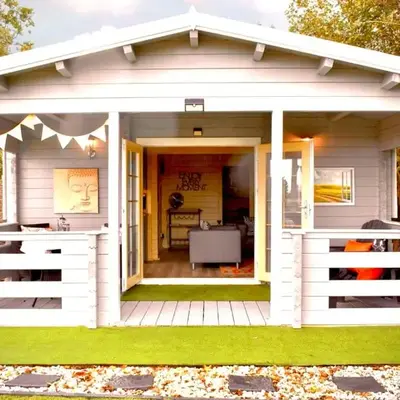 Sunset log cabin