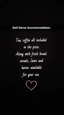 a picture of a heart with the words sent serve association tea coffee all included in at The Horse and Groom Guest House in Swaffham