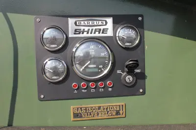 a fuel gauge on the side of a vehicle at Waterbeach Boatel in Cambridge