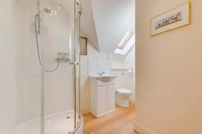 a bathroom with a shower and a toilet at 1 Bed in Aldeburgh oc-sld in Aldeburgh