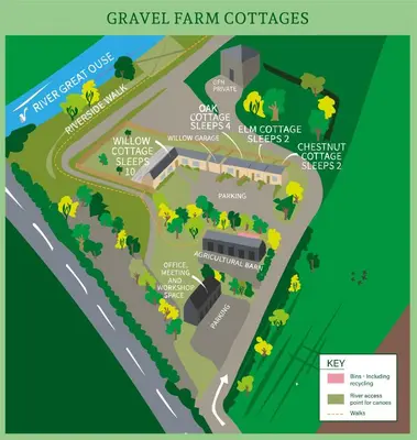 a map of the grand rapids farm coop at Elm Cottage at Gravel Farm in Stretham