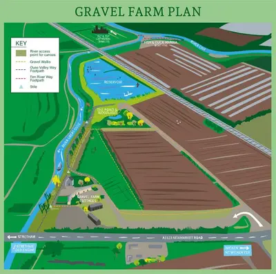 a map of the grape harvest farm plan at Elm Cottage at Gravel Farm in Stretham