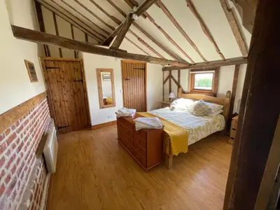 a bedroom with a bed in a room at The Cow Shed - Sleeps 4 Parking & Pet Friendly in Bradwell on Sea