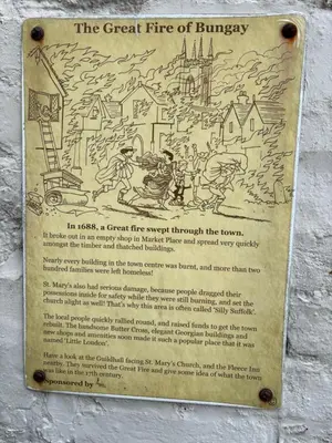 a sign on the side of a building at Loft in Bungay in Bungay