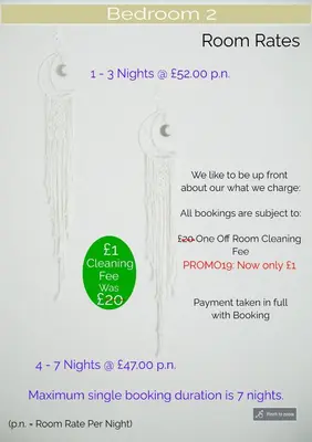 a screenshot of the room rates page of the room rate app at Victorian Terrace Old Stoke - With Self Check In and Free Parking - Rooms at ipswichdigs in Ipswich