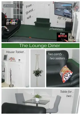 a collage of two pictures of a living room at Victorian Terrace Old Stoke - With Self Check In and Free Parking - Rooms at ipswichdigs in Ipswich