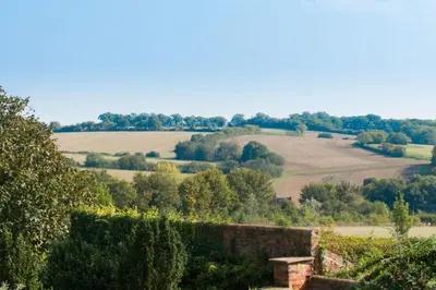 a view of a field with trees and bushes at The Old Steam Mill, luxury, spacious, beautiful grounds, stunning location in Hartest