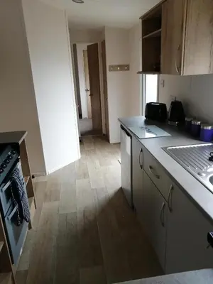 a kitchen with a stove and a counter top at 709 Seawick in Jaywick Sands