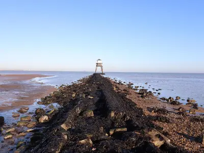 a cross on the shore of the ocean at Flat 19 By The Beach in Harwich
