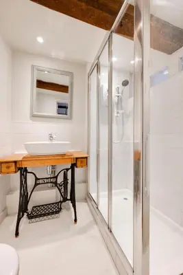 a bathroom with a sink and a shower at 2 Bed in Halesworth oc-7lr in Halesworth