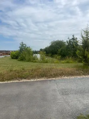 an empty road next to a field of grass and trees at Fern Lodge with Hot Tub in Stonham Aspall