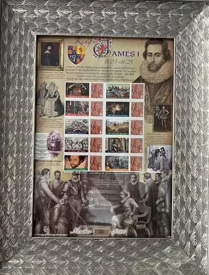 a collage of pictures on a wall at Kings Lodge in Newmarket