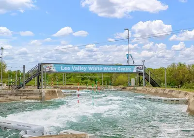 a water park with a large pool of water at Lee Valley in Hoddesdon
