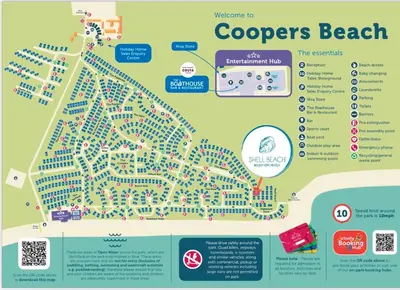 a map of the copiers beach resort at Shell Beach Holiday Home Mersea Coopers Beach in East Mersea