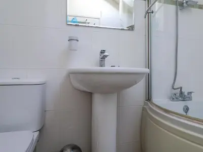 a bathroom with a sink and a toilet and a mirror at Romulus in Roudham