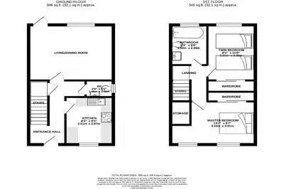 a floor plan of the acadian at Lapwings, Aldeburgh in Aldeburgh