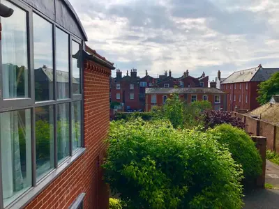 a view from the side of a brick building at Peach House, Aldeburgh in Aldeburgh
