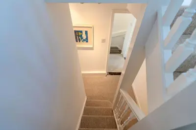 a view of a staircase in a house at The Bolthole in Aldeburgh