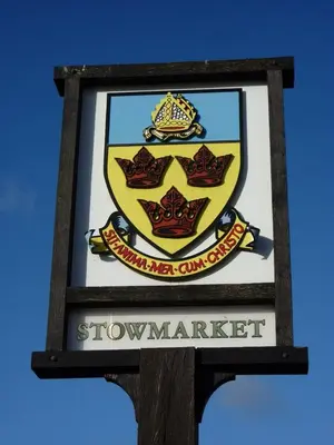 a sign for a snow market with a show market sign at Owls Roost in Stowmarket